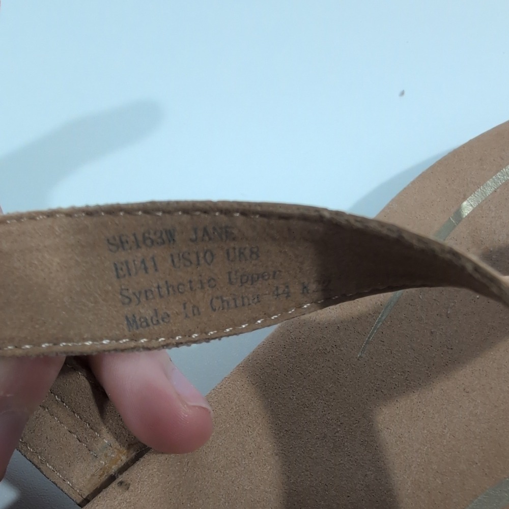 Aetrex Jane Cork Gold Metallic T-Strap Orthotic Sandals SE163W Womens 10 - Picture 7 of 8